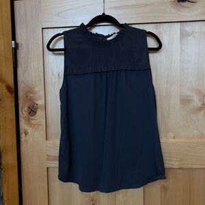 LOFT Sleeveless Shell, Size M, Charcoal Grey